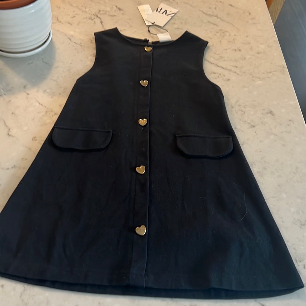 Zara girls jumper with gold heart buttons